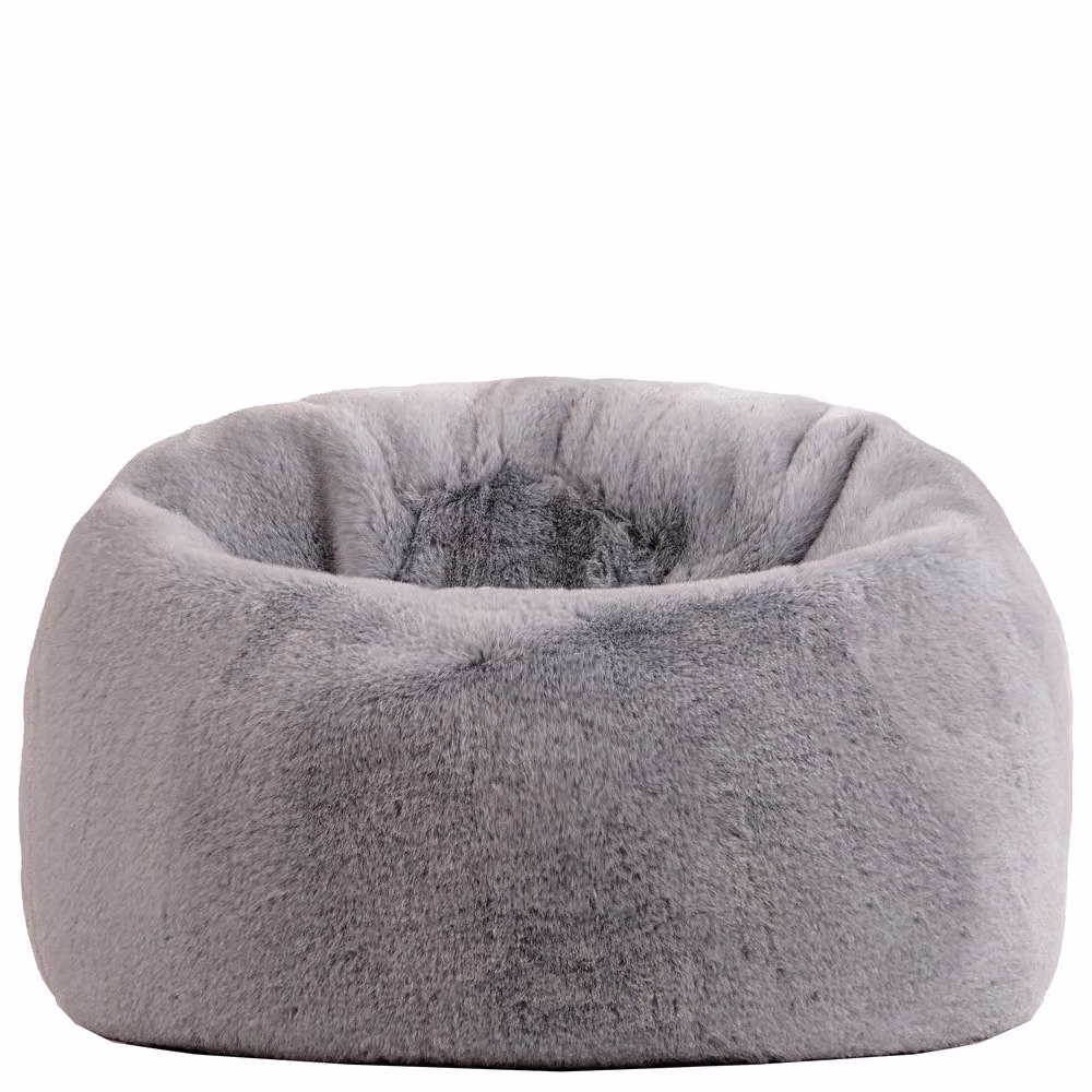 icon Kids Kingston Faux Fur Classic Bean Bag for Children in Light Grey – 2