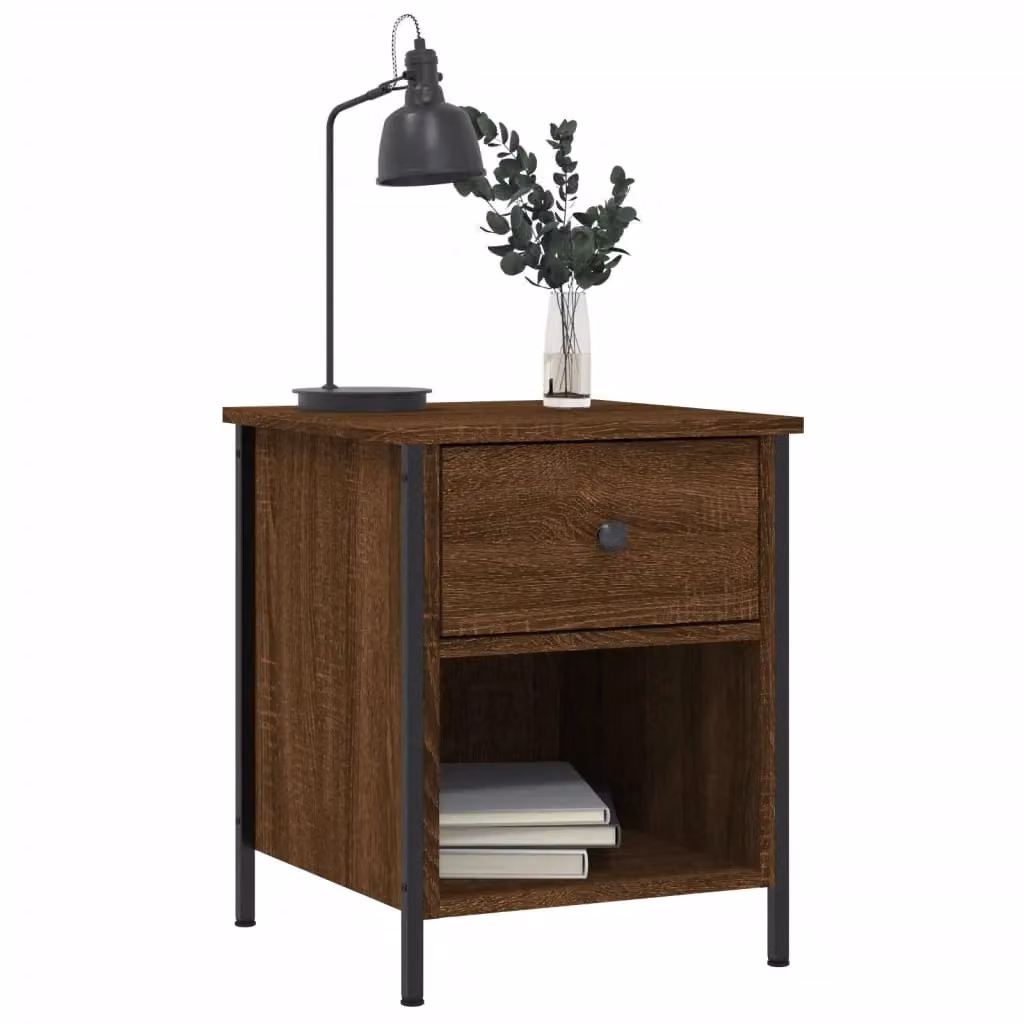 Berkfield Home Set of 2 Brown Oak Bedside Cabinets, W/D/H: 40 x 42 x 50 cm – 4