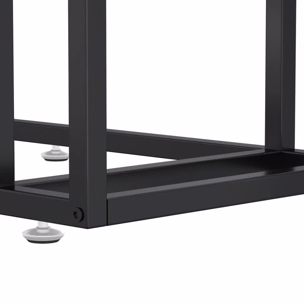 Berkfield Home Stylish Computer Side Table in Black with Tempered Glass, W/D/H: 50 x 35 x 65 cm – 4