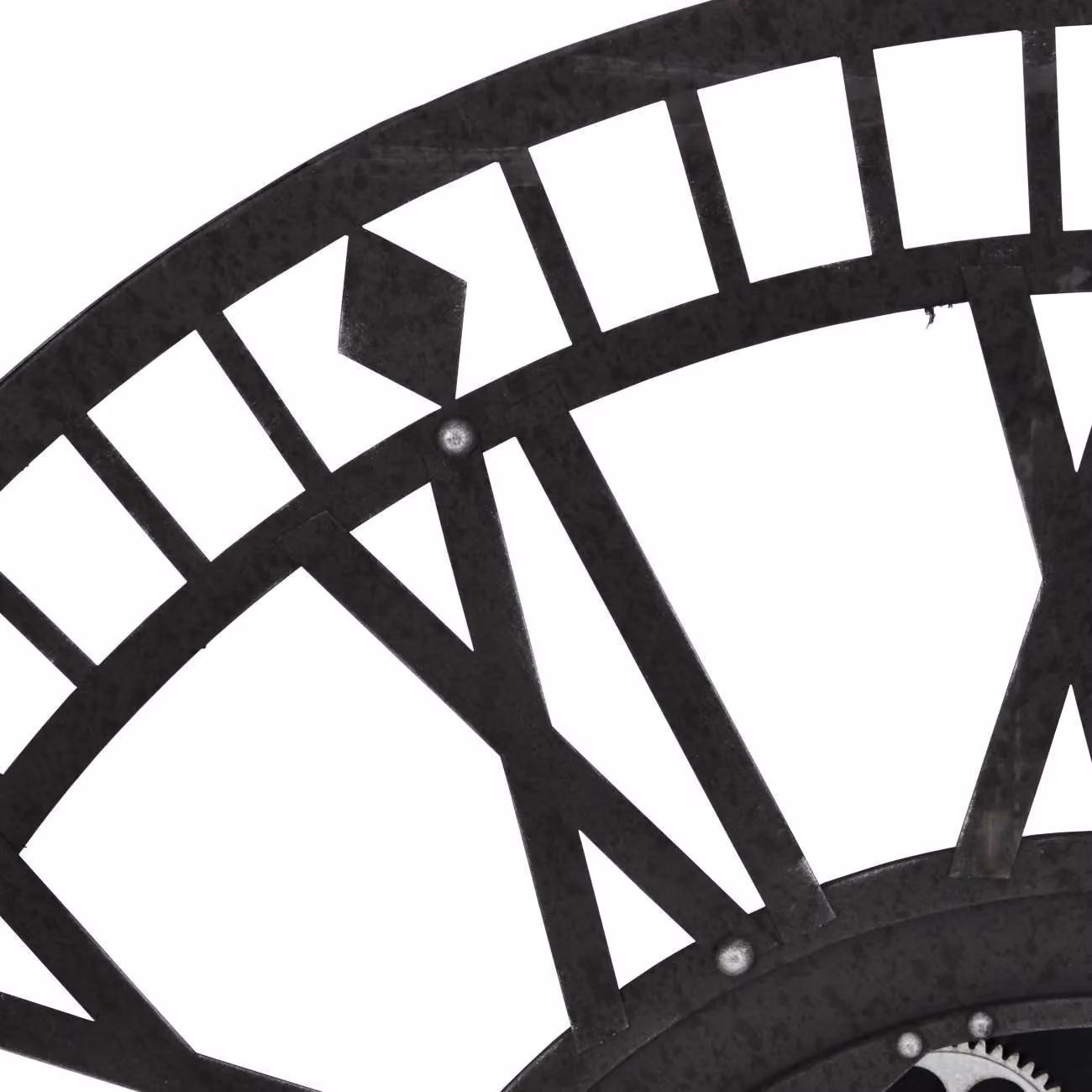 Libra Interiors Gibbons Grey Skeleton Moving Cog Wall Clock, Diameter: 90 cm – 3