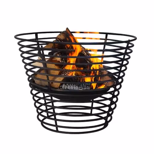 Jack Stonehouse Black Steel Outdoor Fire Pit Basket for Wood Burning – 1