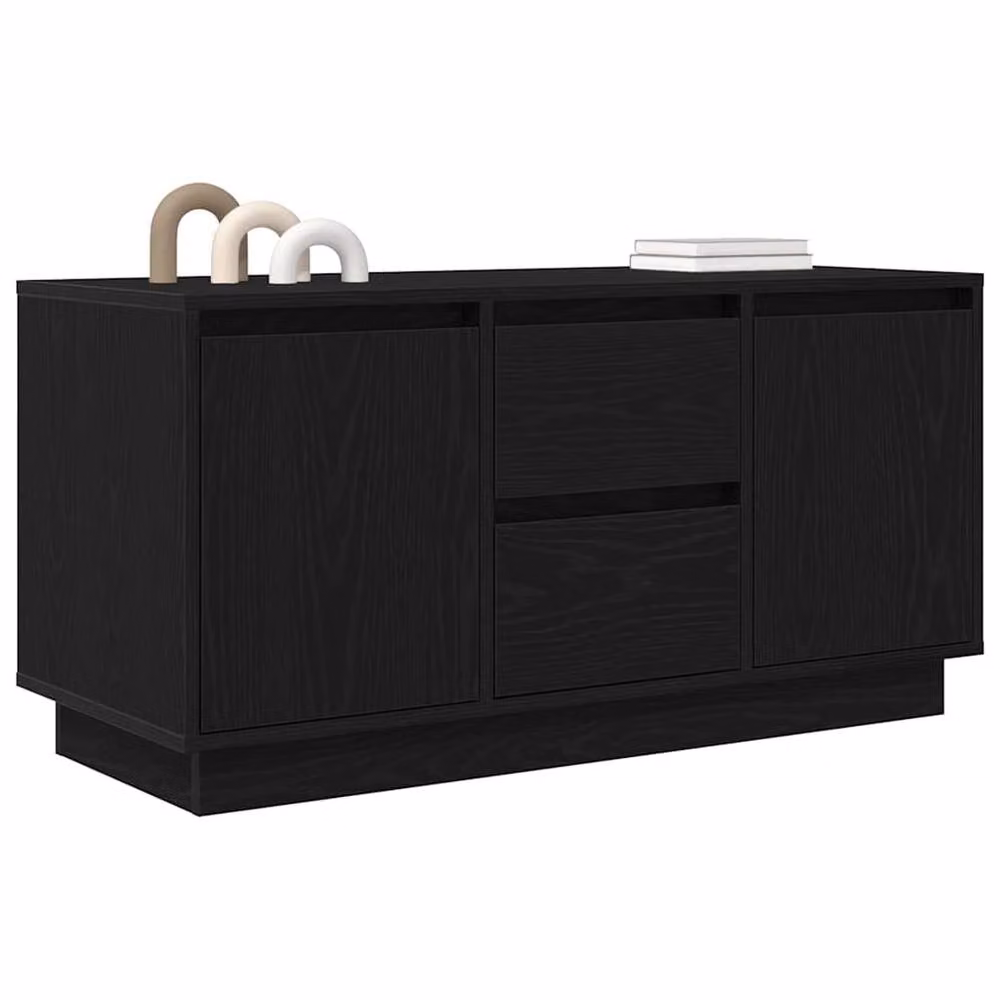 Berkfield Home Modern Black Oak TV Cabinet with LED Lights, W/D/H: 100 x 41 x 50 cm – 5