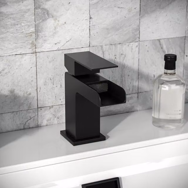 Nes Home Waterfall Basin Mono Mixer Tap in Matte Black