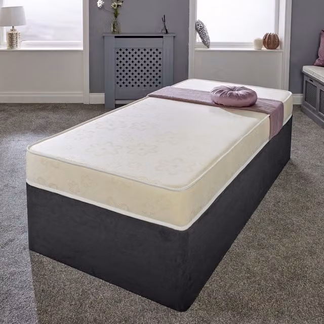 Damask Essentials Gold Comfort Flattop Single Mattress in Gold and White
