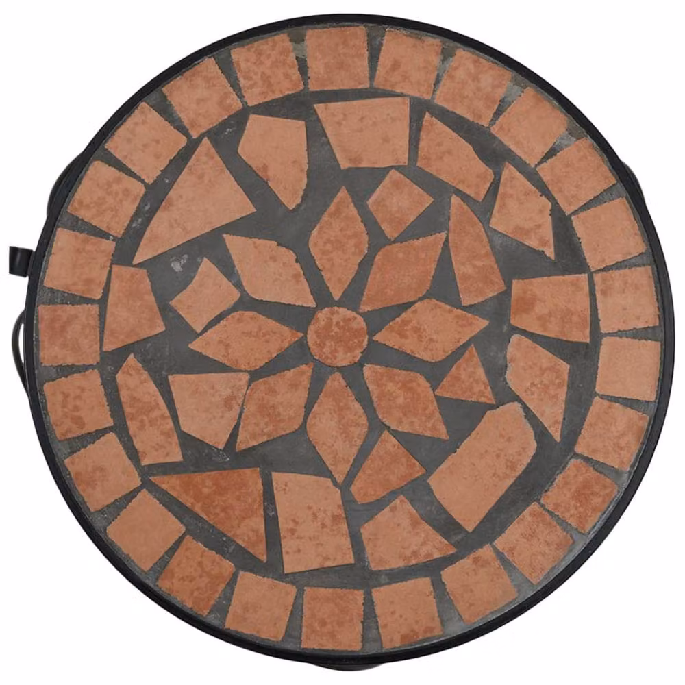 Berkfield Home Set of 3 Terracotta Brown Ceramic and Metal Plant Stands – 4