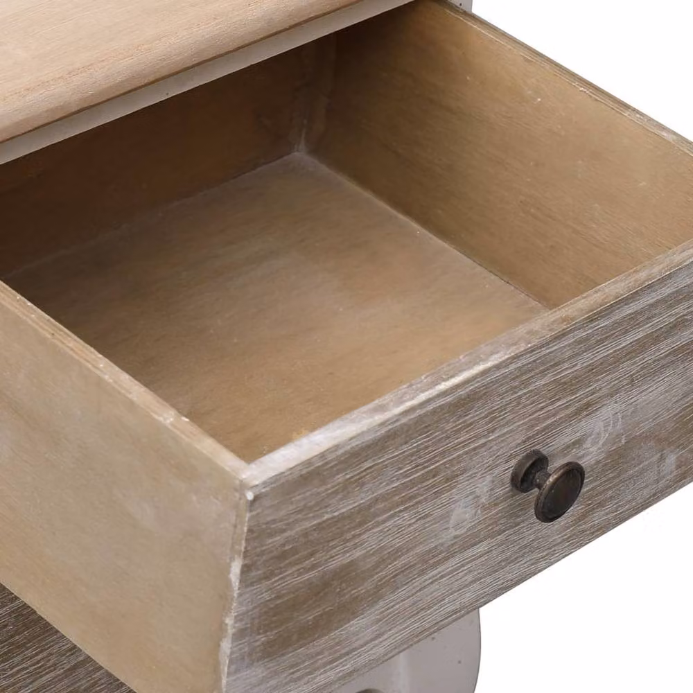 Berkfield Home White Paulownia Wood Bedside Cabinet W/D/H: 35 x 30 x 50 cm – 2