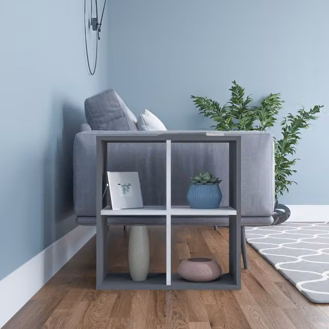 Decorotika Modern Side Table in Anthracite and White