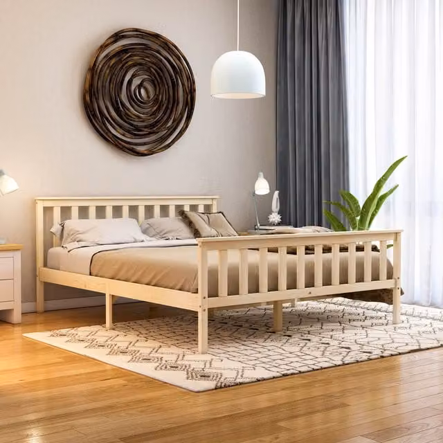 Vida Designs Milan Rustic Solid Wood High Foot End Bed in Pine, W/D/H: 180 x 200 cm