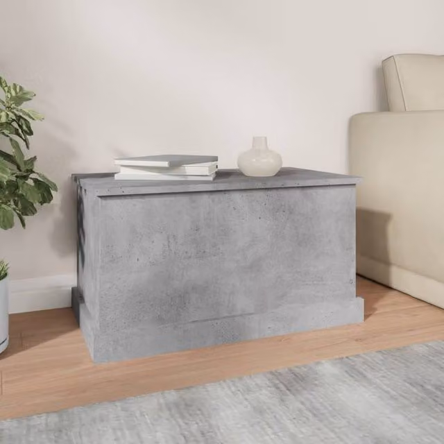 Berkfield Home Storage Box in Concrete Grey, Engineered Wood, W/D/H: 70 x 40 x 38 cm