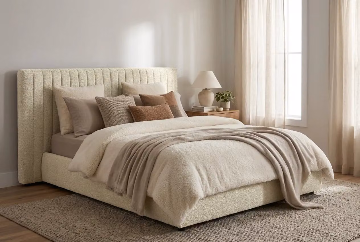 Araco Atelier Haven Upholstered Bed in Beige