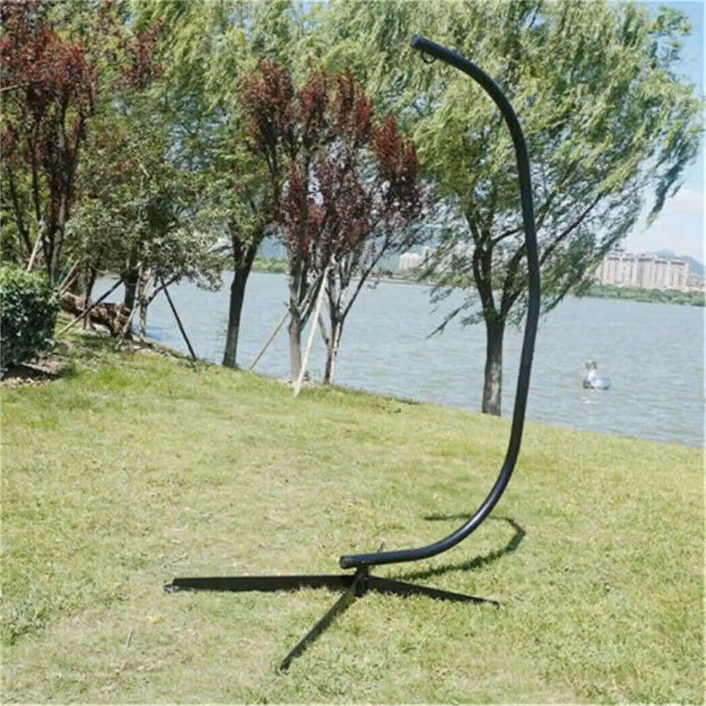 Nordara Premium Large Hanging Egg Chair Hammock Stand in Black with 136 kg Support Hook – 4