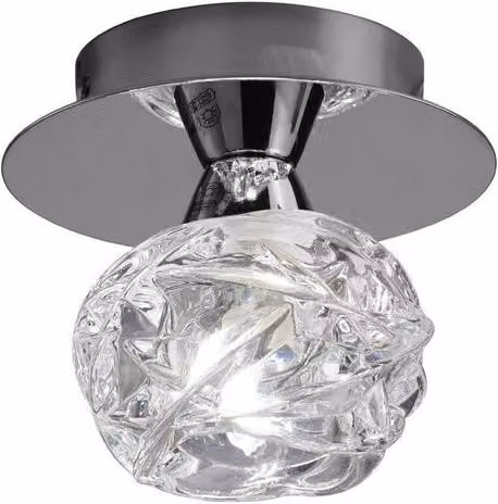 Netlighting Maremagnum Ceiling Light with Grey Glass and Polished Chrome Finish, G9