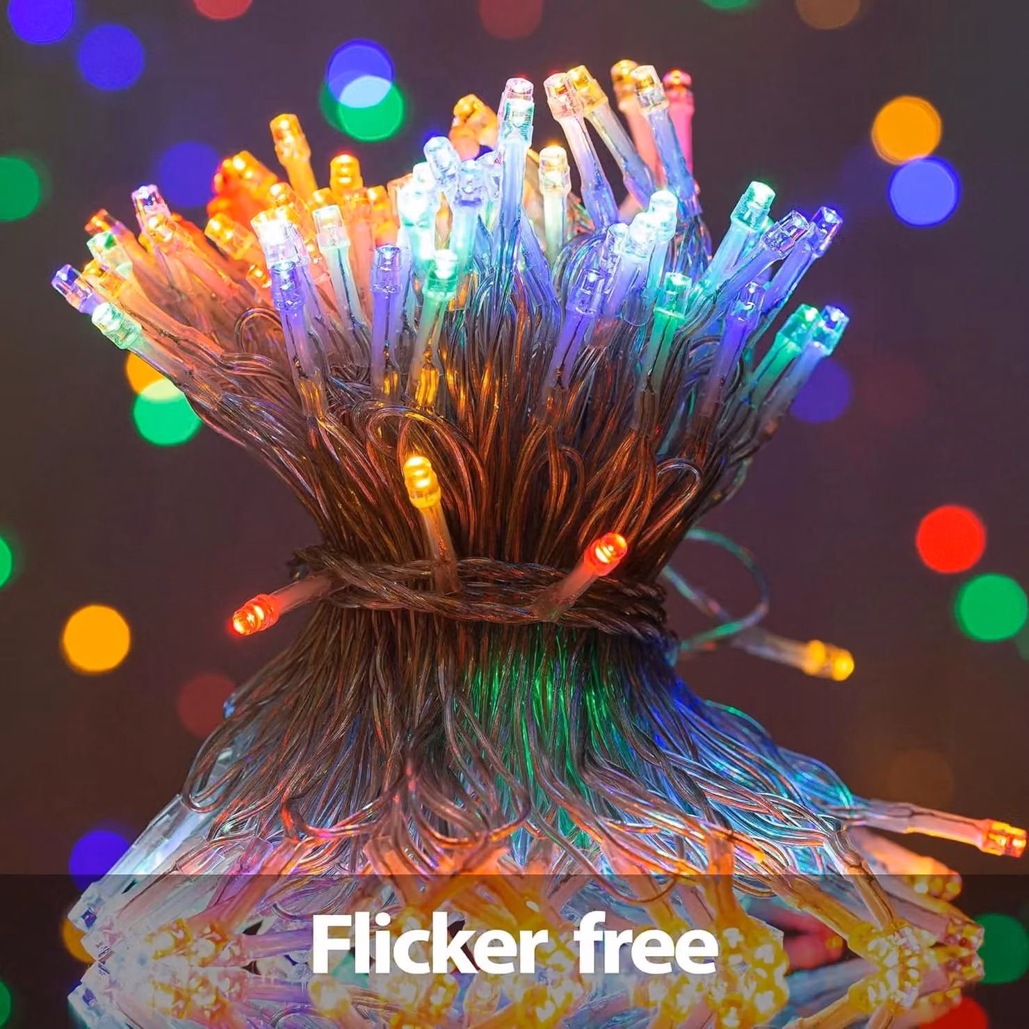Shatchi Multicolour LED Outdoor String Fairy Lights with Timer, 300 LEDs, 30m, Waterproof IP44 – 3