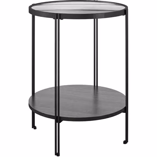 DHP Furniture Wainwright Round End and Side Table, Black, W: 44 cm, D: 44 cm, H: 55 cm