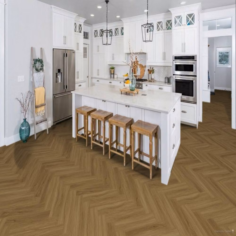 FirmfitORH Wood Effect Herringbone Luxury Vinyl Tile Click Lock 5mm in Beige Sand Brown – 2
