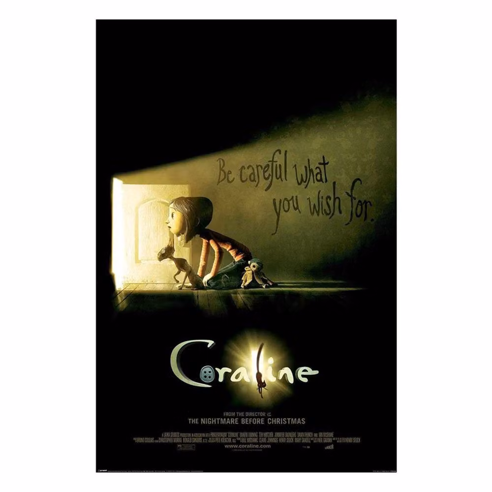 Coraline Be Careful One Sheet Paper Poster in Black and Multicolour – 2