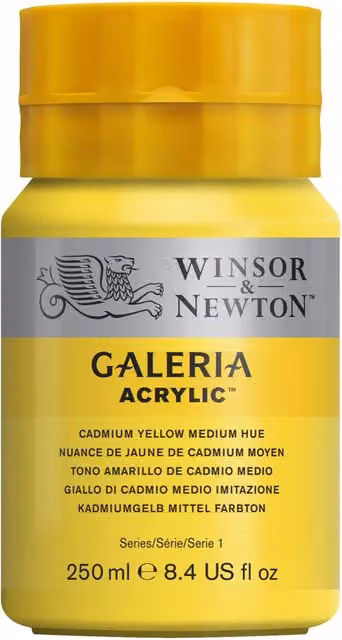Winsor and Newton Galeria Acrylic Paint Cadmium Yellow Medium 250ml