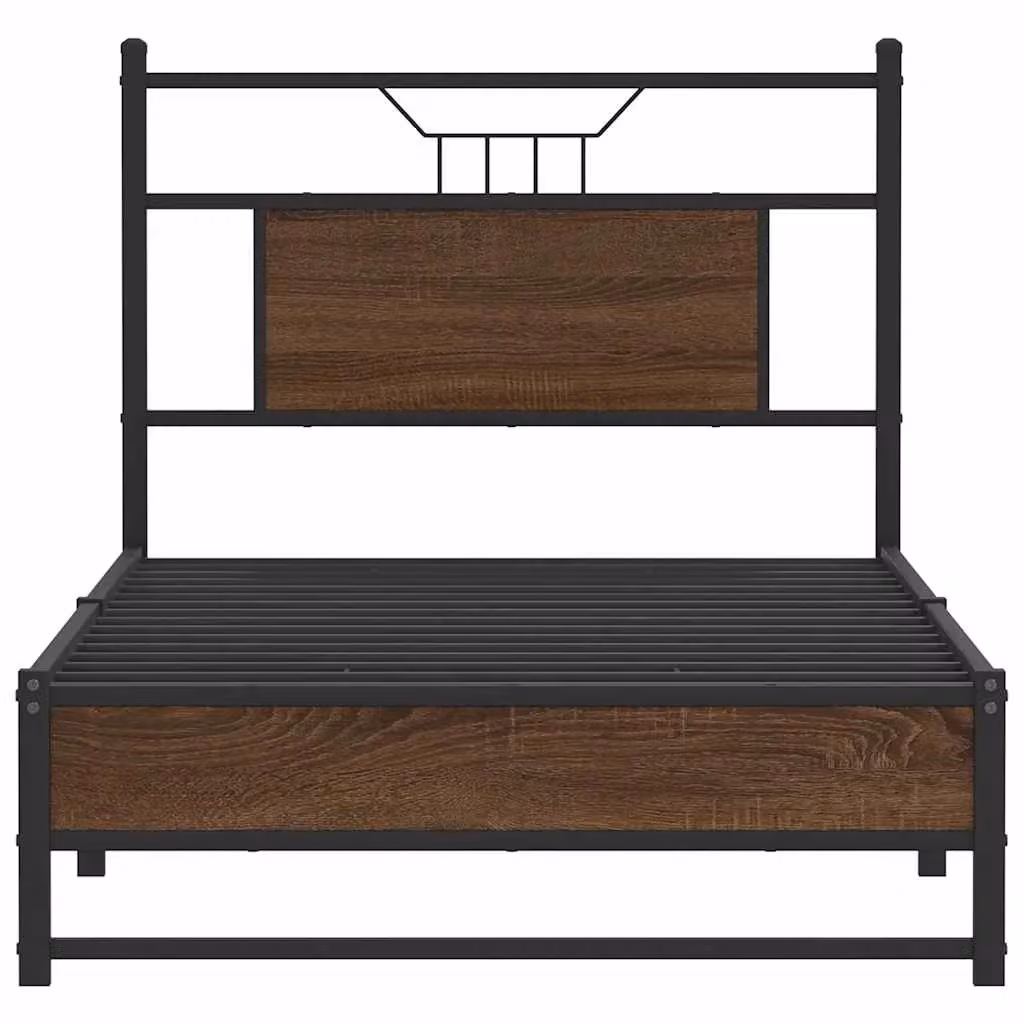 Berkfield Home Single Bed Frame in Brown Oak with Drawers, W/D/H: 90 x 190 cm – 4
