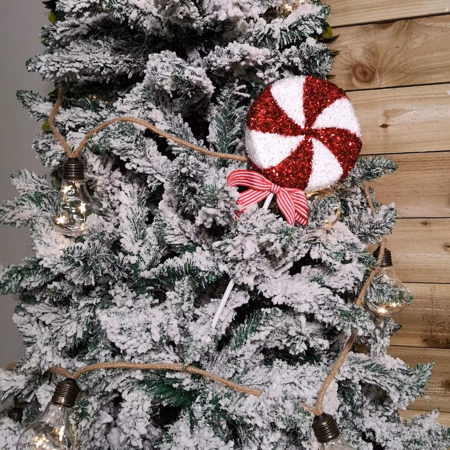 Samuel Alexander Red and White Striped Glitter Candy Cane Lollipop Christmas Pendant Decoration – 3
