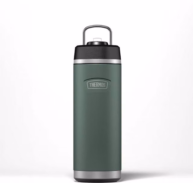 Thermos Icon Series Flip Straw Water Bottle, 710ml, Rock Cap Green