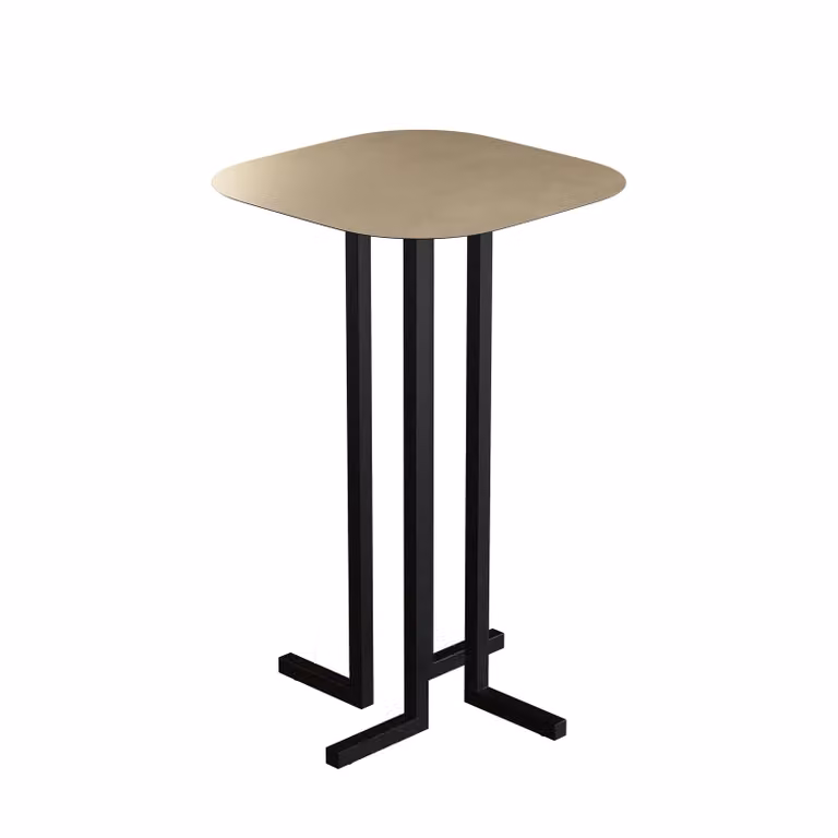 Dome Deco FALUN Art Deco Side Table in Beige Metal