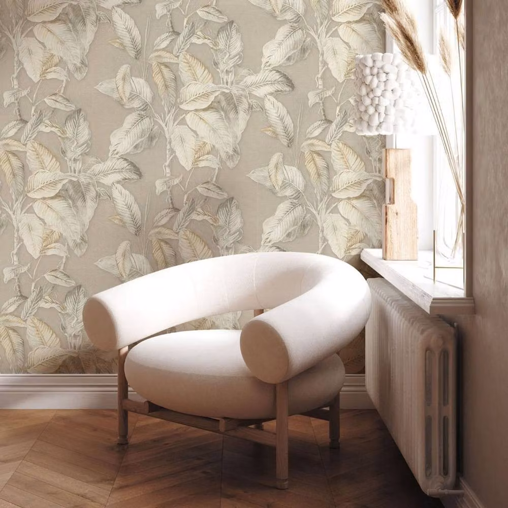 Rasch Boho Palm Leaf Botanical Vinyl Wallpaper in Beige – 2