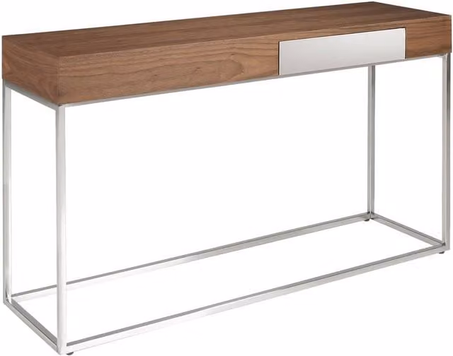 Angel Cerda Walnut-Veneer Console Table in Brown, W/D/H: 135 x 40 x 76 cm
