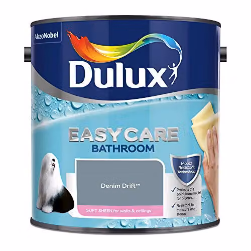 Dulux Easycare Bathroom Soft Sheen Emulsion Paint for Walls and Ceilings, Blue, 2.5 l – 2