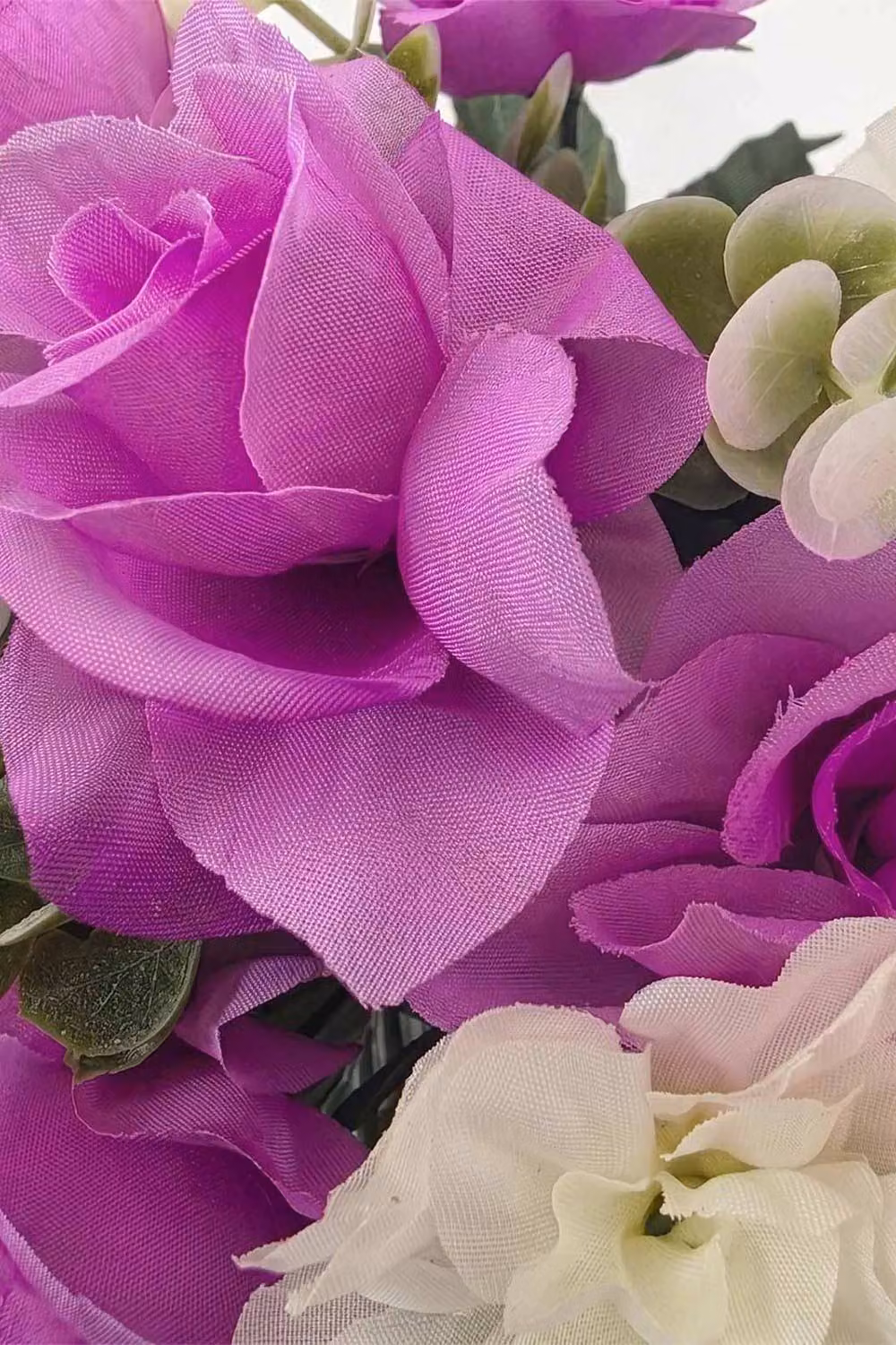 Homescapes Set of 2 Purple Artificial Rose and Mimosa Memorial Gravepots – 2
