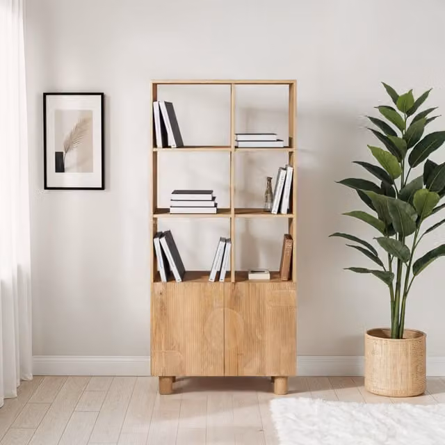 IH Design Mango Wood Bookcase in Brown