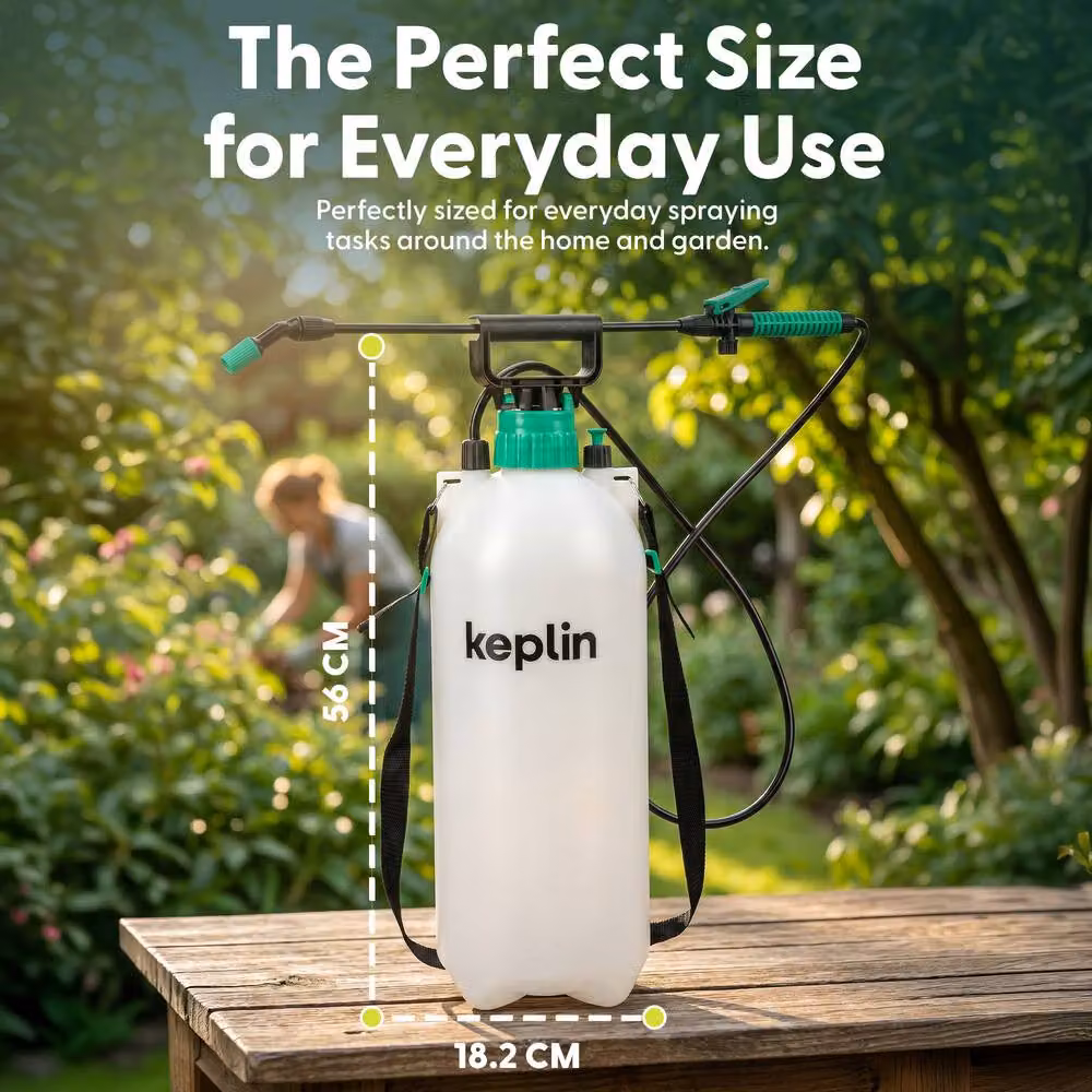 Keplin 8L Manual Pressure Sprayer in White and Transparent – 2