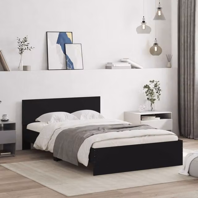Berkfield Home Small Double Bed Frame with Lift Up Base, Black, W/D/H: 120 x 190 cm – 1