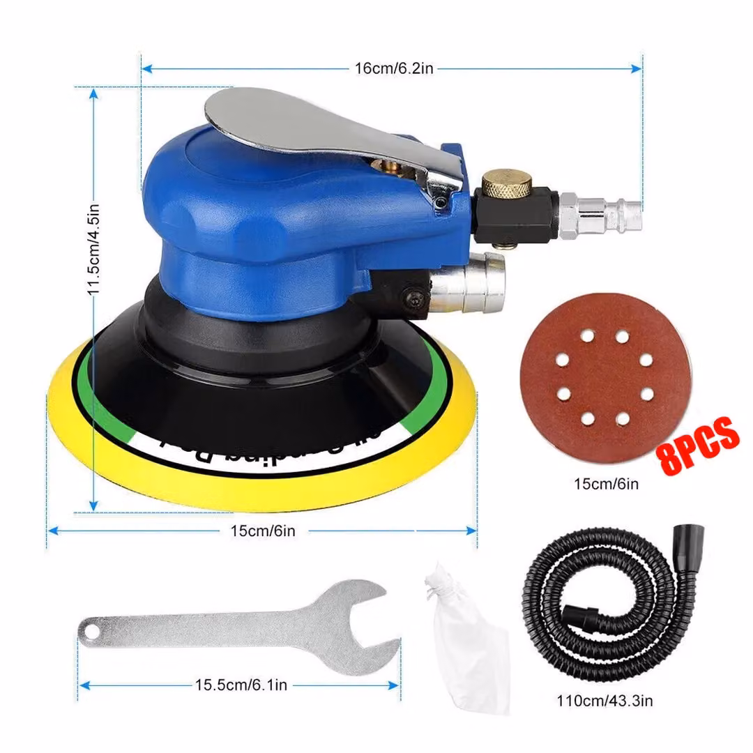 SPETLEK Blue Pneumatic Random Orbital Polisher Sander, 150mm Dual Action – 2
