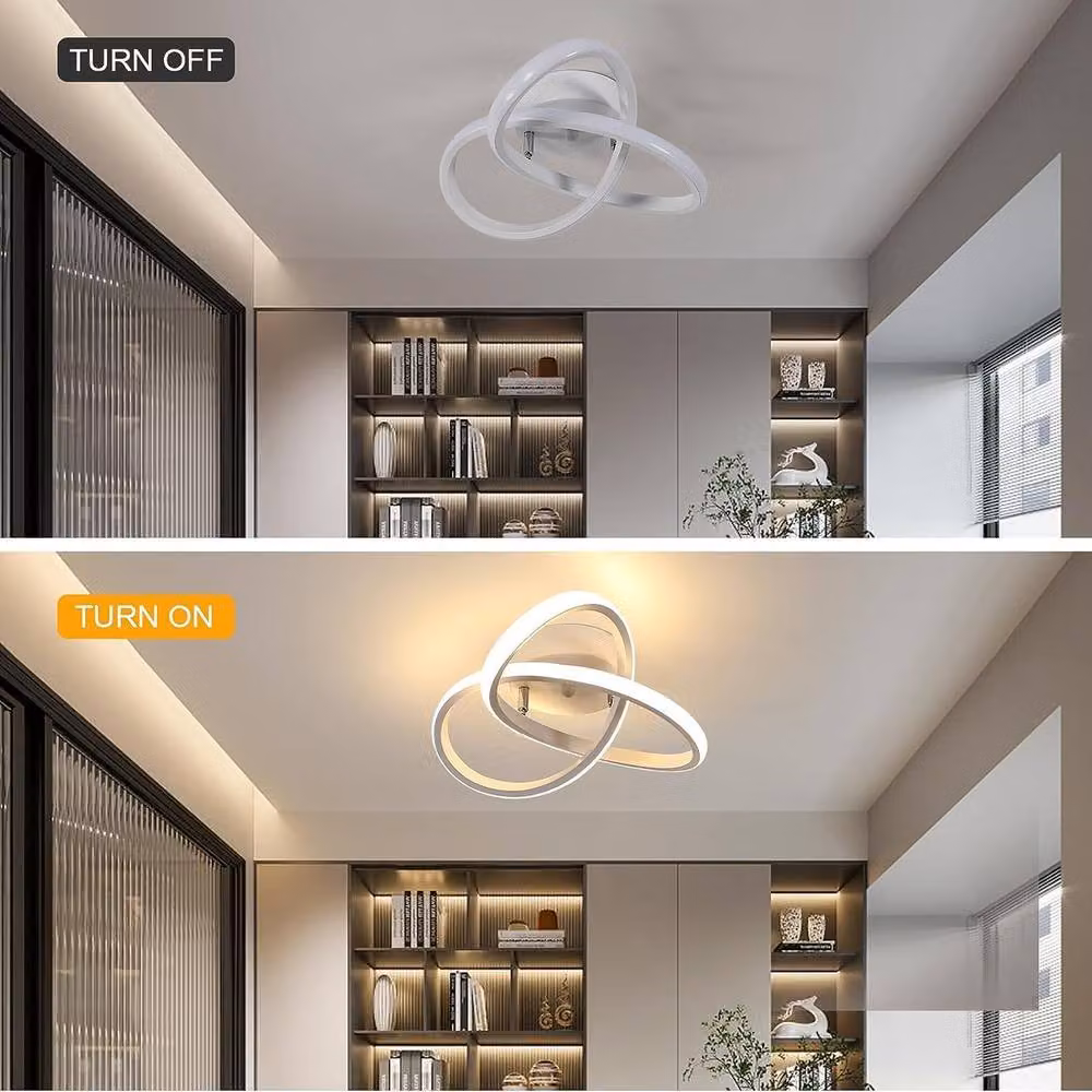 Goeco Modern LED Ceiling Light in White with Warm White 3000K Glow for Bedroom or Hallway, Diameter: 25 cm – 3