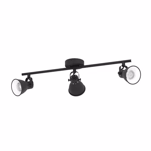 Eglo Seras 3-Light Industrial Black Metal Ceiling Light