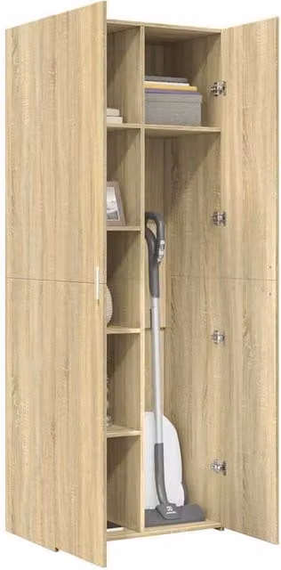 Berkfield Home Sonoma Oak Highboard in Light Oak, W: 70 cm, D: 42.5 cm, H: 185 cm – 1