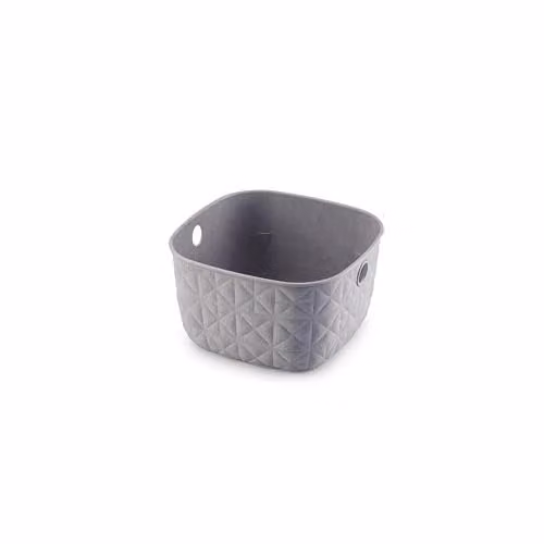 Rajani Extra Small 3L Plastic Basket with Handles in Taupe and Grey