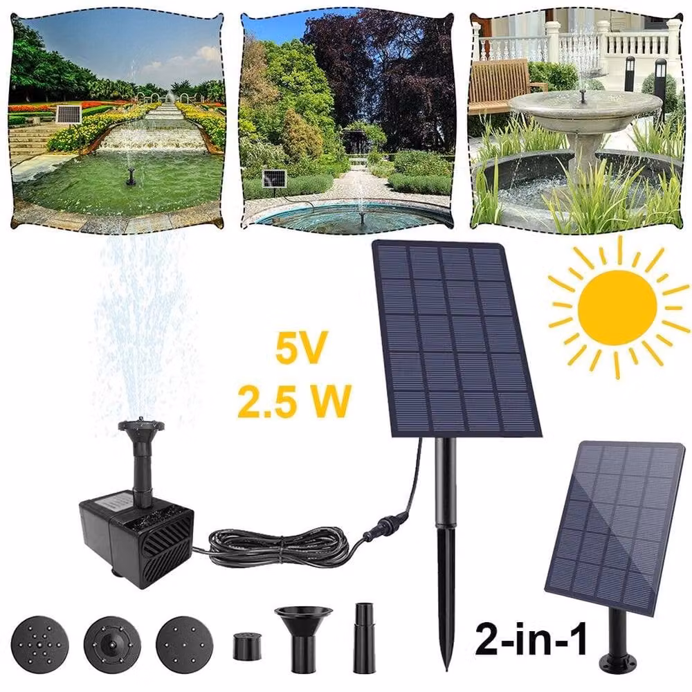 SPETLEK Solar Powered Water Pump Fountain for Garden Pools and Ponds, Black, 0.6m2 – 2
