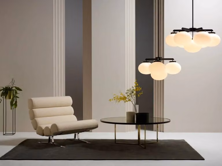 CTO Lighting Cloudesley Large Modern Chandelier in White and Black Metal and Glass