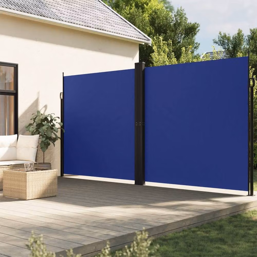 Berkfield Home Retractable Side Awning in Blue, W/H: 600 x 200 cm – 2
