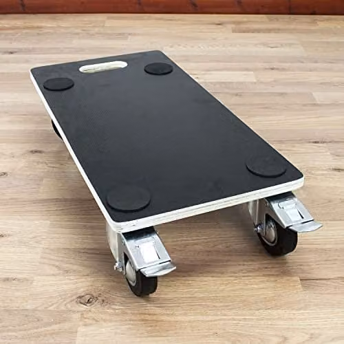TekBox 4 Wheel Furniture Moving House Dolly in Black and Brown, W: 58 cm, D: 30 cm – 6