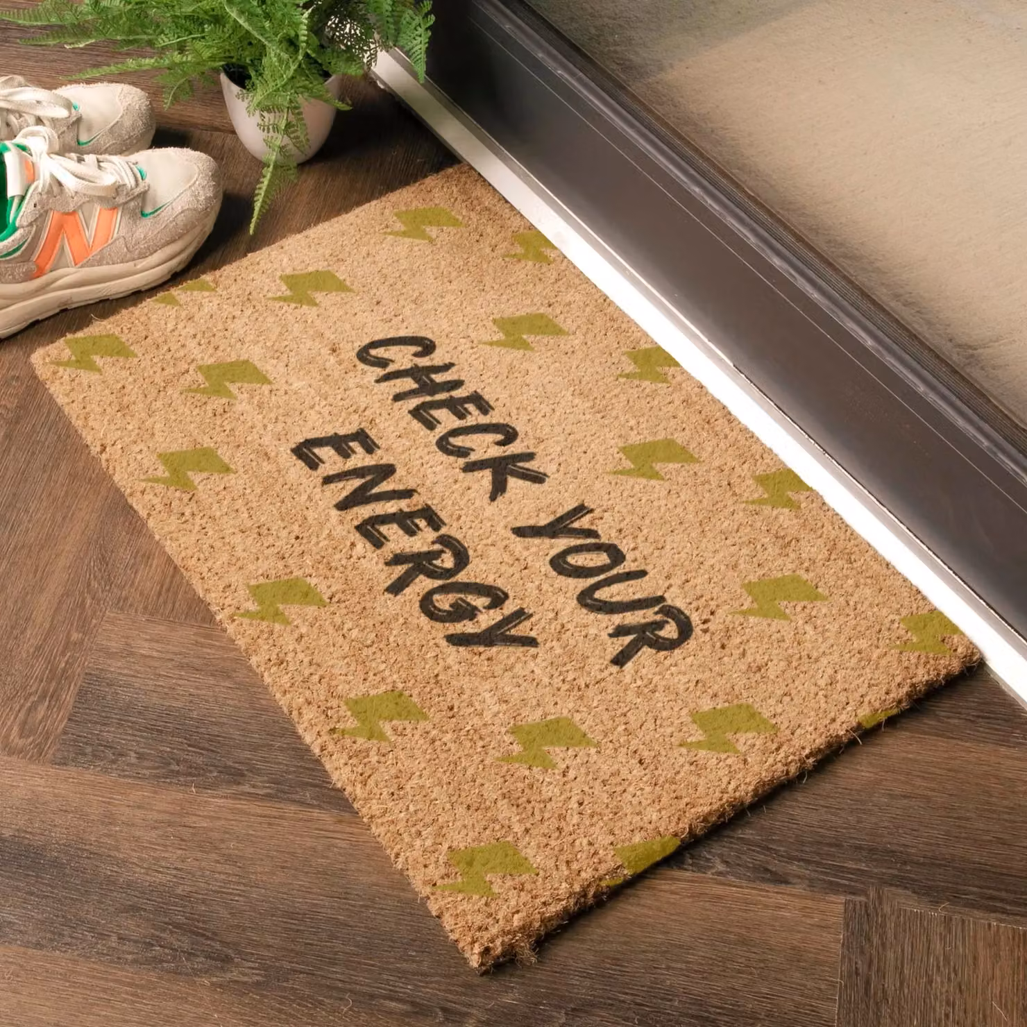 Artsy Mats Check Your Energy Doormat in Brown, W/D: 60 x 40 cm – 2