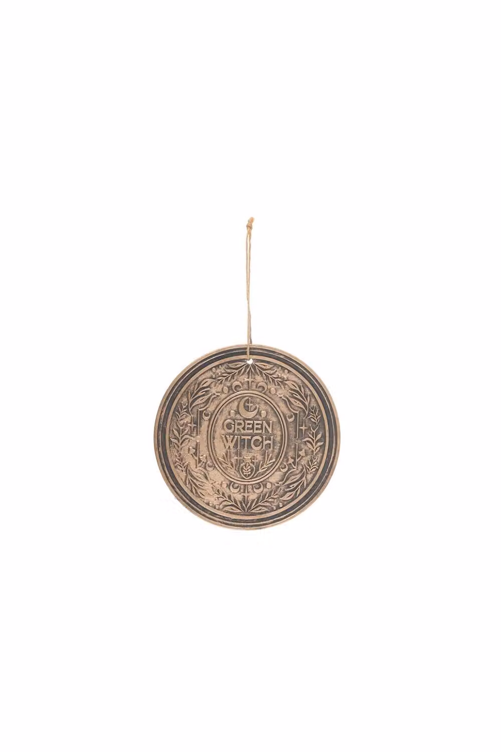 KDMD Green Witch Bronze Effect Terracotta Ceramic Hanging Wall Plaque – 2
