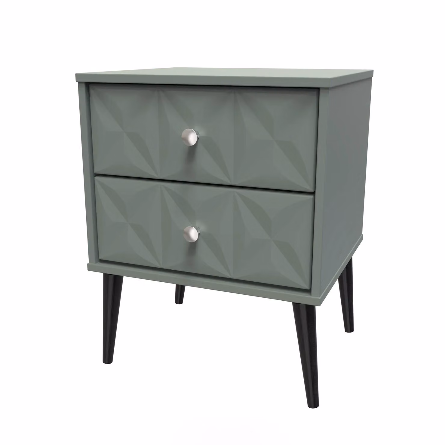 Ready Assembled 2 U Toledo 2 Drawer Bedside Cabinet in Pale Green – 2