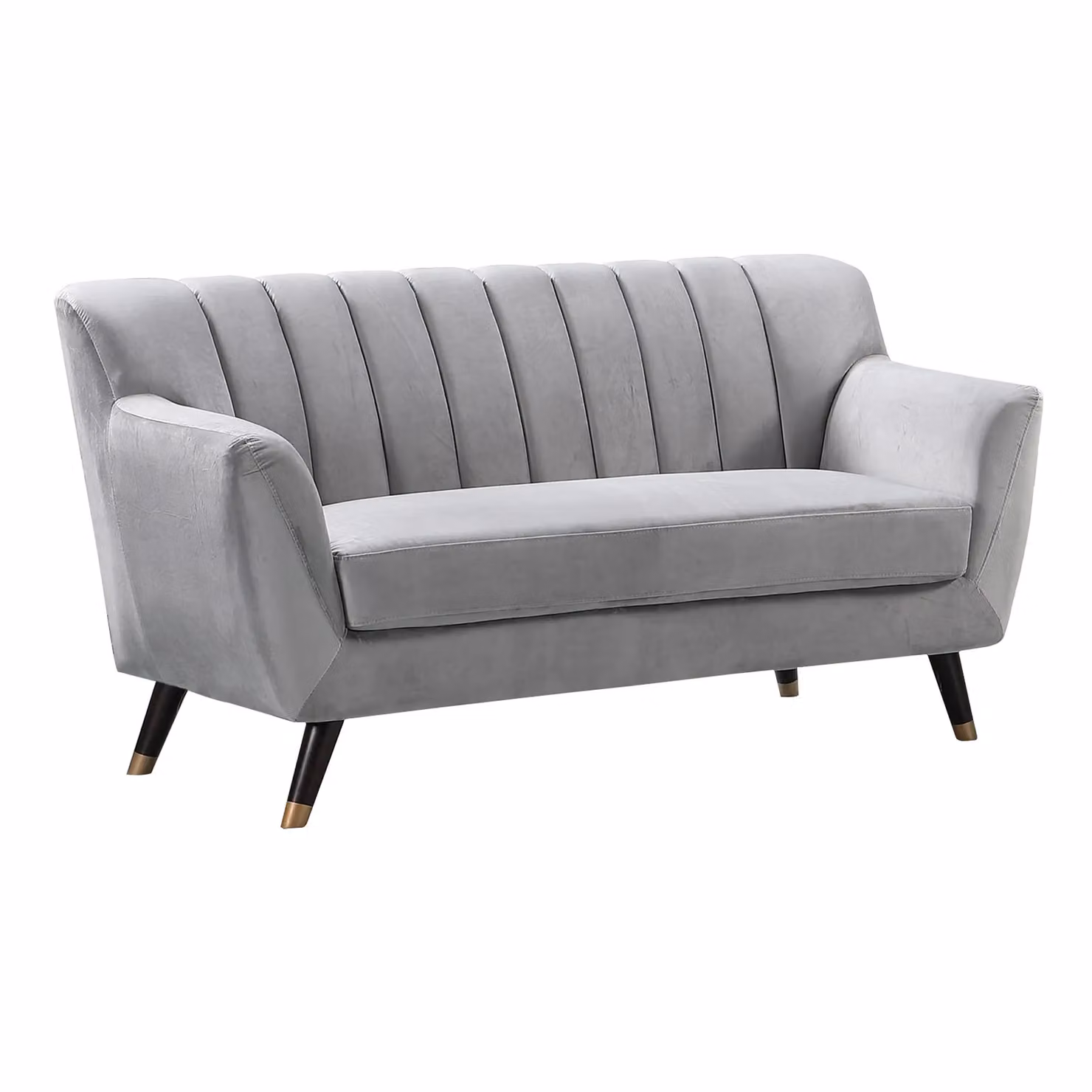 Artemis Home Morgan 2 Seat Grey Velvet Upholstered Sofa with Solid Wood Frame – 2