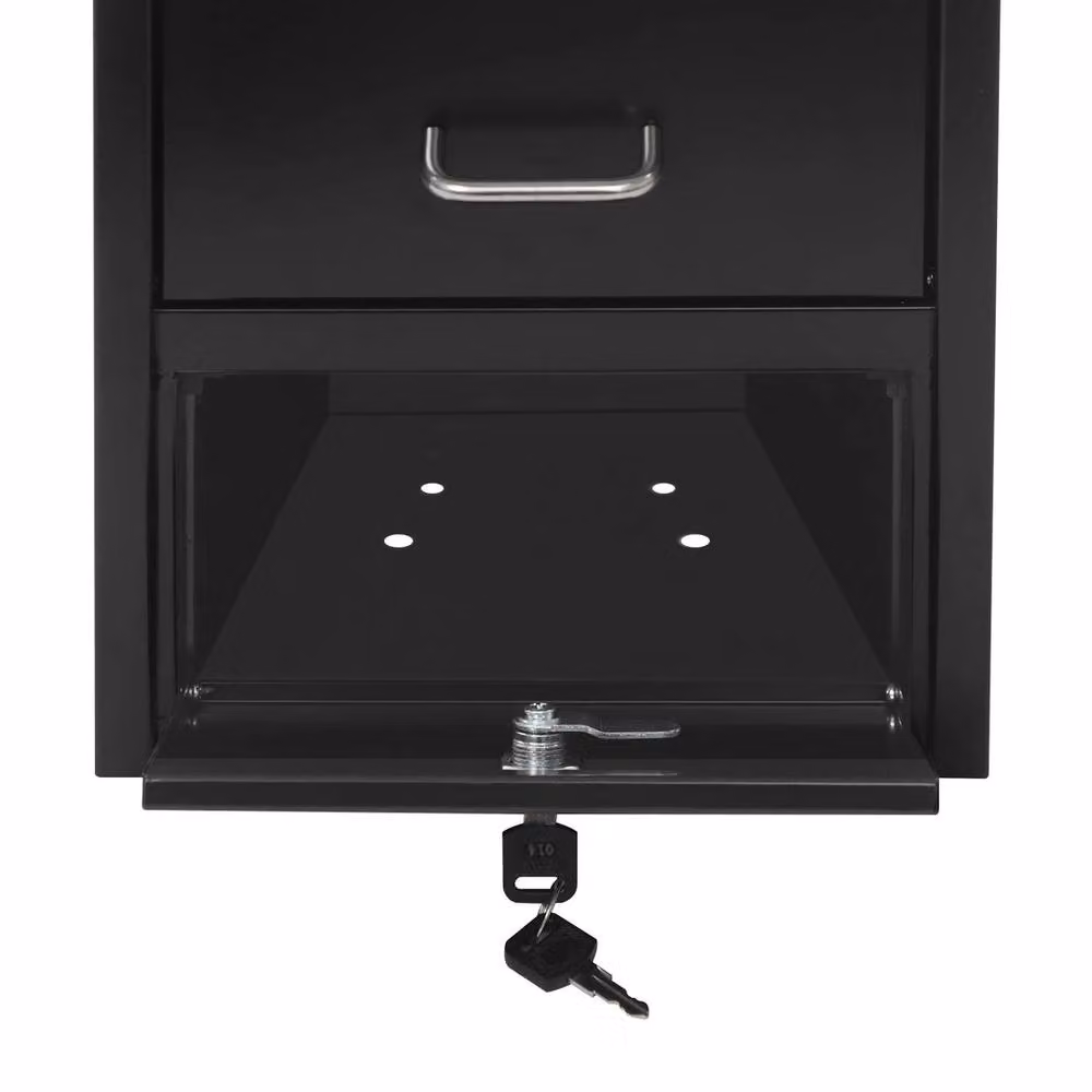 VOGREX Heavy Duty Lockable Outdoor Metal Parcel Drop Box, Black – 4