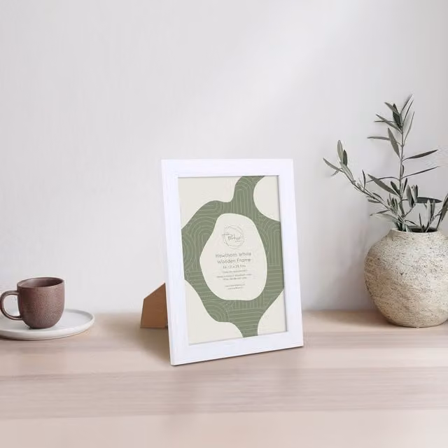 The Port. Co Gallery Hawthorn Plain Wooden Photo Frame, White, A4
