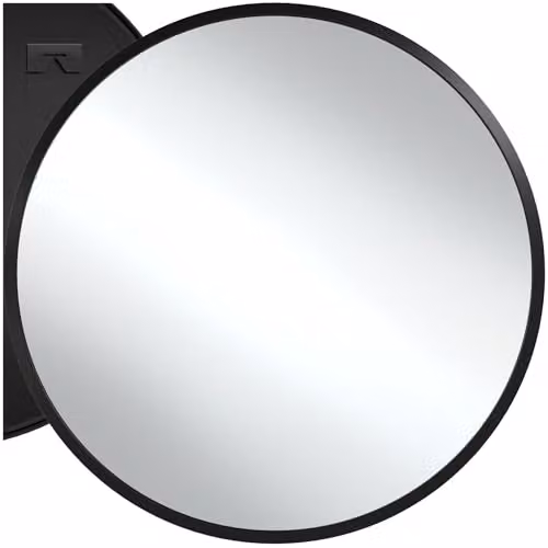 tectake Round Wall Mirror in Black with Minimalist Metal Frame, Diameter: 70 cm – 1