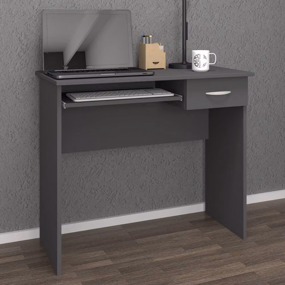 VCM Arusa Computer Desk in Matt Grey with Pull-out Drawer – 3