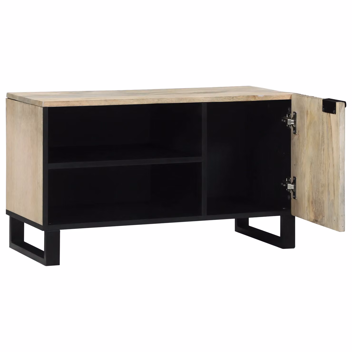 Berkfield Home Media Storage Cabinet with Shelf and Door in White and Black – 2